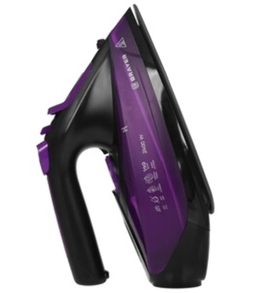Утюг BRAYER BR4016 фиолетовый/черный, 2400 Вт, 25 г/мин, 140 г/мин, 350 мл