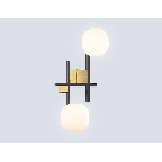 Настенный светильник Ambrella light LH51019/2 BK/BS/FR черный/латунь/белый матовый G9*2 max 28W 230*170*480, фото6