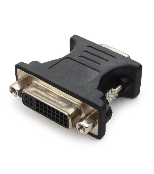Переходник Cablexpert VGA-DVI, 15M/25F, черный, пакет (A-VGAM-DVIF-01)