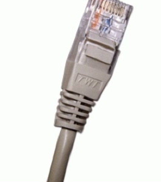 Патч-корд 2-х парный TWT UTP cat.5e, с заливными колпачками, 2.0 м, серый