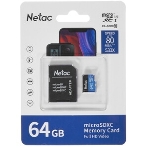 Флеш карта microSDHC 64Gb Netac P500 NT02P500STN-064G-R (с SD адаптером) 80Mb/s, фото14