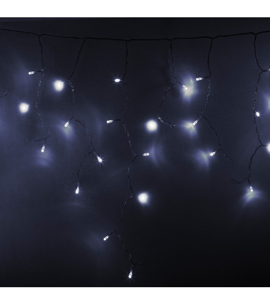 Гирлянда Neon-night Айсикл (бахрома) светодиодный, 4,8 х 0,6 м, прозрачный провод, 230 В, диоды белые, 176 LED