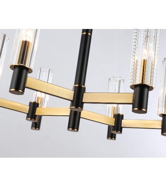 Люстра Ambrella light LH55511/6 BK/BS/CL черный/латунь/прозрачный E14*6 max 40W D570*760