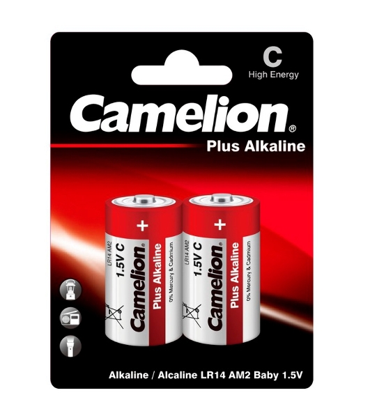 Элемент питания алкалиновый Camelion LR LR14 BL-2 (блист.2шт) 1.5 В