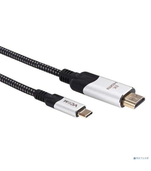 Кабель-адаптер VCOM USB 3.1 Type-Cm --> HDMI A(m) 8K@30Hz, 1,5 м,Alumi Shell,