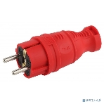 Вилка каучуковая ЭРА з/з прямая 16А IP44 красн. V8-RED-IP44, фото4