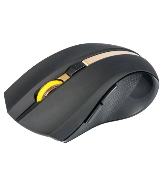 Мышь беспроводная Oklick 495MW черный/золотистый, 1600 dpi, радиоканал, USB, кнопки - 6