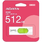 Флешка USB ADATA UV320 (AUV320-512G-RWHGN), 512Gb, USB 3.2 Gen1, R/W 100/30, белый/зеленый, фото3