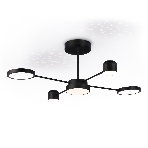 Потолочный светодиодный светильник Ambrella light FL51632/4+1 BK/GD черный/золото 3000K-6400K 48W 910*745*300 (ПДУ ИК), фото13