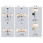 Люстра Ambrella light LH72453/5 BK/WH черный/белый Е14/5 max 40W D1000*290-1080, фото 1