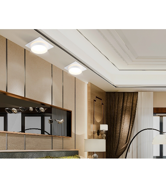 Светильник Ambrella light TN6709 WH белый IP44 GX53 max 15W 105*105*45