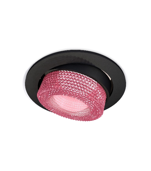 Комплект встраиваемого поворотного светильника Ambrella light XC7652062 SBK/PI черный песок/розовый MR16 GU5.3 (C7652, N7193)