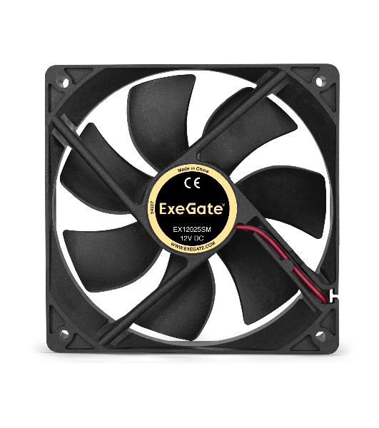 Вентилятор для корпуса ExeGate EX12025SM черный, 120 мм, 1500 об/мин, 24 дБ, Molex