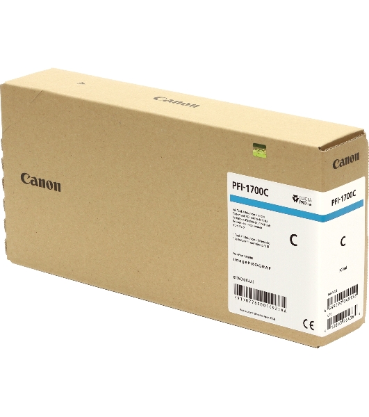 Картридж струйный Canon PFI-1700C голубой (700 мл) для Canon imagePROGRAF PRO-2000, PRO-4000, PRO-4000S, PRO-6000S