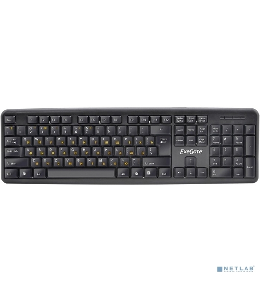 Клавиатура проводная Professional Standard LY-331L2-OEM (USB, полноразмерная, влагозащищенная, 104кл., Enter большой, длина кабеля 2,2м, черная, brown box)