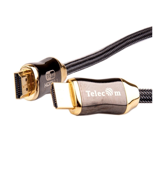 Кабель HDMI 19M/M,ver. 2.1, 8K@60 Hz 2m метал разъемы, нейлоновая оплетка Telecom TCG300-2M