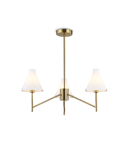 Люстра Ambrella light LH57131/3 BS/FR латунь/белый матовый E14/3 max 40W D650*590