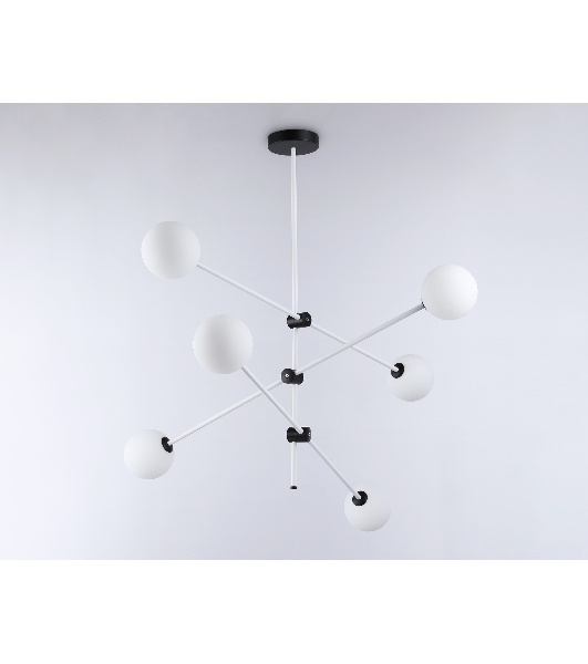 Светитльник Ambrella Light TR2512/6 WH/BK белый/черный G9/6 max 10W D970*830