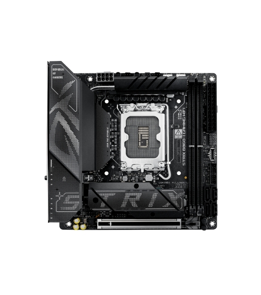 Материнская плата ASUS ROG STRIX B860-I GAMING WIFI, LGA1851, Intel B860, 2xDDR5, 4xSATA, 2xM.2, 1xPCIe 5.0 x16, 1xDP, 1xHDMI, 1xThunderbolt 4, 1x2.5Gb LAN, Wi-Fi 7, 2xUSB 2.0, 3xUSB 3.2 Gen 1, 1xUSB 3.2 Gen 2, 1xUSB 3.2 Gen 2x2, 1xUSB-C, 1xS/PDIF, 2x3.5 мм, 7.1, Mini-ITX
