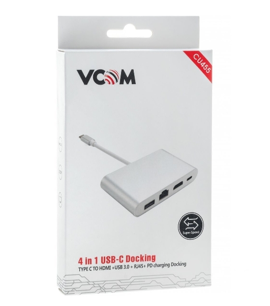 Кабель-адаптер USB3.1 Type-CM-->HDMI+USB3.0+RJ45+PD charging VCOM