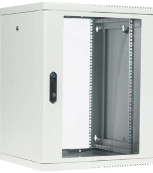 Шкаф коммутационный ЦМО (ШРН-М-15.500-9005) настенный 15U 600x520 мм пер. дв. стекл. 130 кг черный 456 мм 24.66 кг 180 град. 745 мм