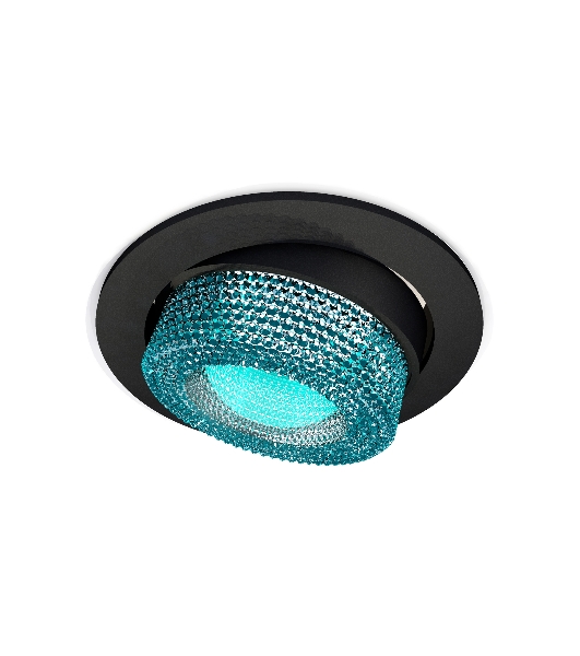 Комплект встраиваемого поворотного светильника Ambrella light XC7652063 SBK/BL черный песок/голубой MR16 GU5.3 (C7652, N7194)