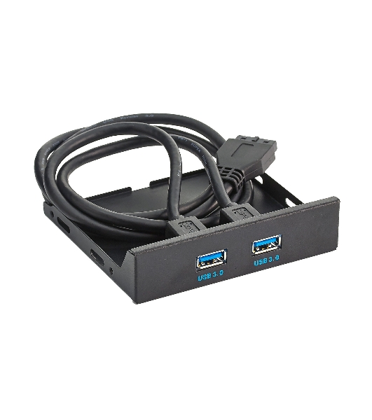 Планка USB на переднюю панель ExeGate U3H-615, 3,5', 2хUSB 3.0, черная, подсоединение к мат. плате