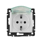 Розетка Legrand Valena 774220 влагозащищенная IP44 с заземлением с крышкой и защитными шторками (белая), фото2
