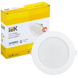 Светильник IEK LDVO0-1613-12-4000-K01 LED ДВО 1613 белый круг 12Вт 4000К IP20 пластик. корпус, диам 145 мм