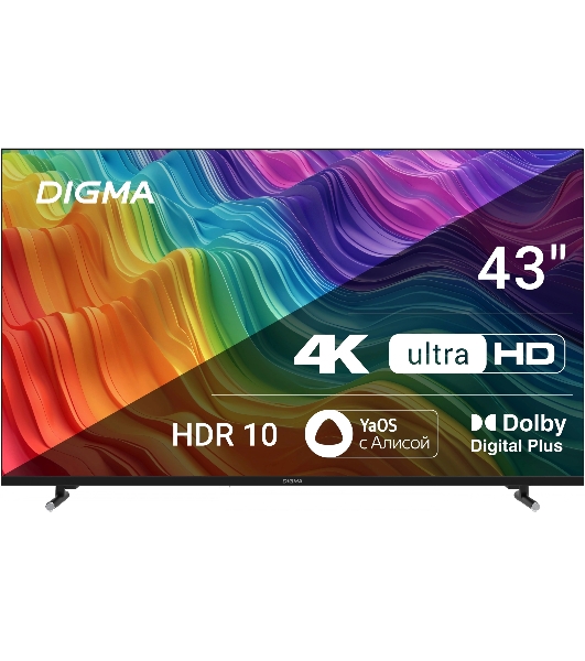 Телевизор Digma 43' DM-LED43UBB33 черный LED UHD 60Hz Яндекс ТВ