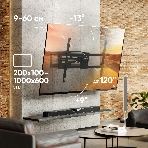 Кронштейн для телевизора ONKRON M10 черный 42'-110' макс.100кг настенный поворотно-выдвижной и наклонный, фото4