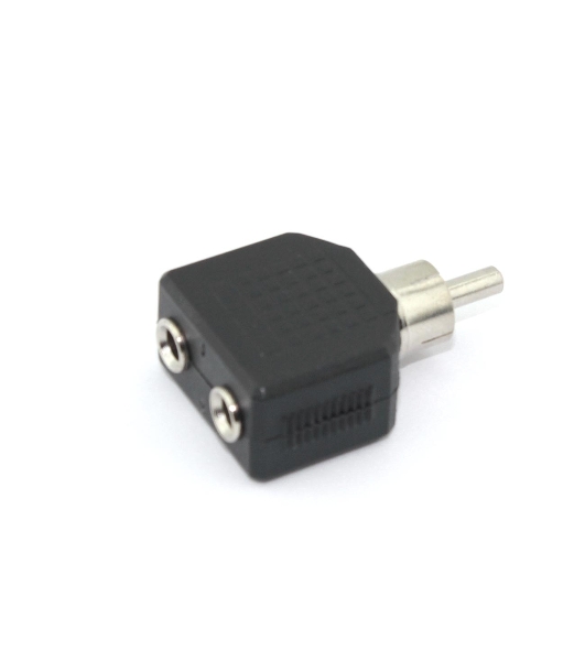 Разетвитель RCA (тюльпан) папа на 2 miniJack мама 1 канал