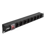 Блок розеток горизонтальный ExeGate ServerPro PDU-19H801 Al-8S-C14-SW, 19', 1U, Алюминий, 8 Schuko, С14, выкл. с подсветкой, черный, фото7