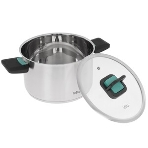 Кастрюля Lara LR02-244 с крышкой, нержавеющая сталь, 5-слойное капсул. индукц. дно, складные ручки 5 л, фото3