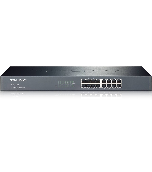 Коммутатор TP-Link SMB TL-SG1016 Коммутатор 16-port Gigabit Switch, 1U 19-inch rack-mountable steel case