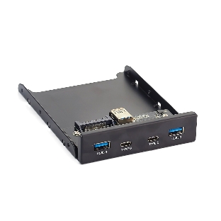 Планка USB на переднюю панель ExeGate U3H-619, 3,5', 2*USB 3.0+2*TypeC, черная, подсоед-е к мат. плат