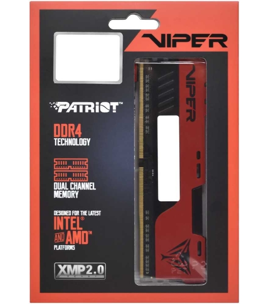 Оперативная память Patriot Viper Elite II, DDR4, 32GB (2x16 GB), 3200 MHz, CL18, DIMM, радиатор, красный, черный