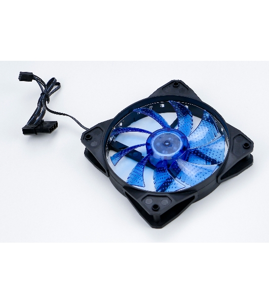 Вентилятор для корпуса Digma DFAN-LED-BLUE черный, 120 мм, 1200 об/мин, 23 дБ, 4 pin