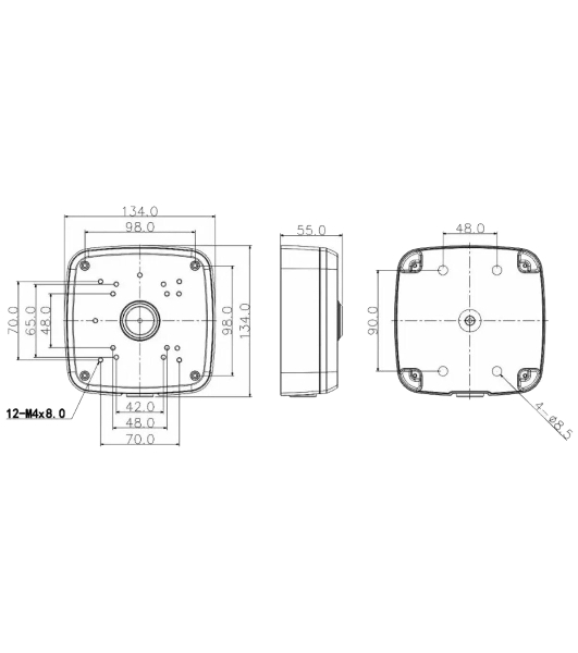 Настенная коробка Dahua для корпусов серий HDW2 Junction Box PFA121