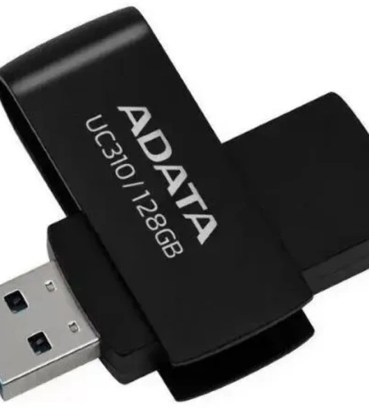 Флешка USB ADATA UC310 (UC310-128G-RBK), 128Gb, USB 3.2 Gen 1, R/W 100/30, черный