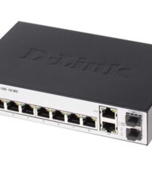 Коммутатор D-Link DGS-1100-10MPPV2/A3A, 8×1 Гбит/с + 2×1 Гбит/с SFP, настраиваемый