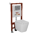 Комплект BAU 6 в 1: инсталляция BAU PRO, унитаз подвесной безободковый Bau Stil 51, сиденье дюропласт микролифт, клавиша BASIC хром, фото6