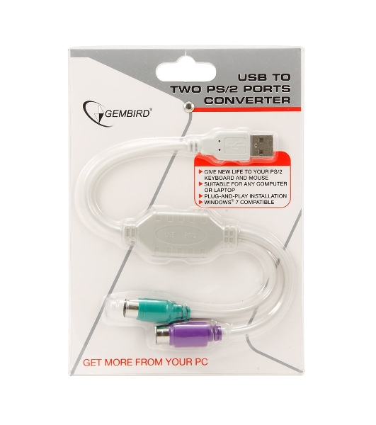 Переходник Gembird Конвертер с USB Am на 2xPS/2 UAPS12