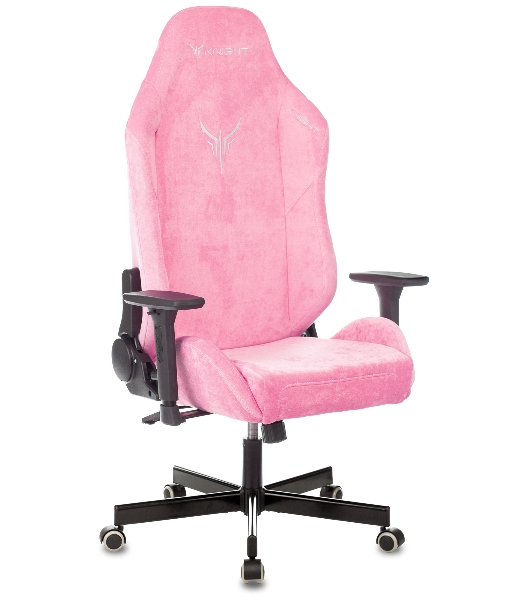 Кресло Knight N1 Fabric розовый, велюр, 120 кг, механизм качания