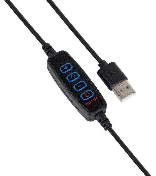 Светильник кольцевой Gauss 15W 800lm 3000-6500K 5V USB IP20 300x23мм черный дим пульт е LED