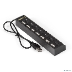 USB-концентратор ExeGate EX293978RUS DUB-72SW (кабель-адаптер USB2.0 --> 7xUSB2.0, кнопки включения/отключения для каждого порта, Plug&Play, черный), фото7