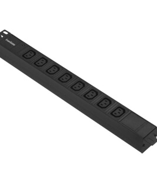 Блок розеток горизонтальный ExeGate ServerPro PDU-19H809 Al-8C13-EU2.5, 19', 1U, Алюминий, 8 IEC 320 C13, кабель с евровилкой VDE-250V-16A-3*1.5мм2, 2.5 метра, черный