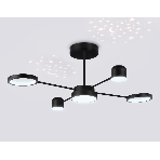 Потолочный светодиодный светильник Ambrella light FL51632/4+1 BK/GD черный/золото 3000K-6400K 48W 910*745*300 (ПДУ ИК), фото7