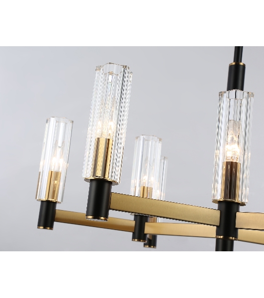 Люстра Ambrella light LH55513/9 BK/BS/CL черный/латунь/прозрачный E14*9 max 40W D760*760