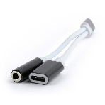 Переходник Cablexpert USB Type-C/Jack3.5 F+ Type-C F, черный, пакет (CCA-UC3.5F-02), фото 1